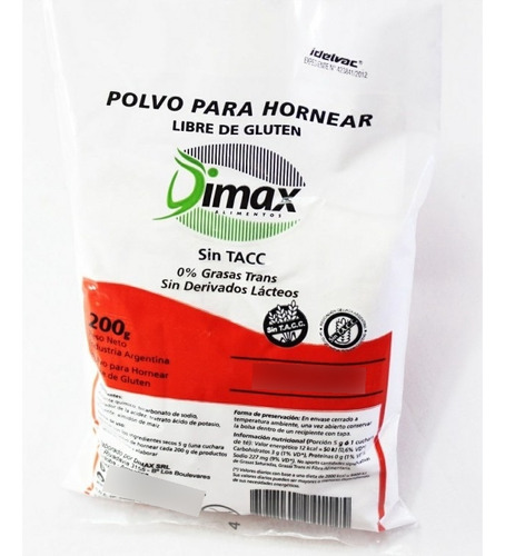 Polvo de hornear Dimax en Bolsas