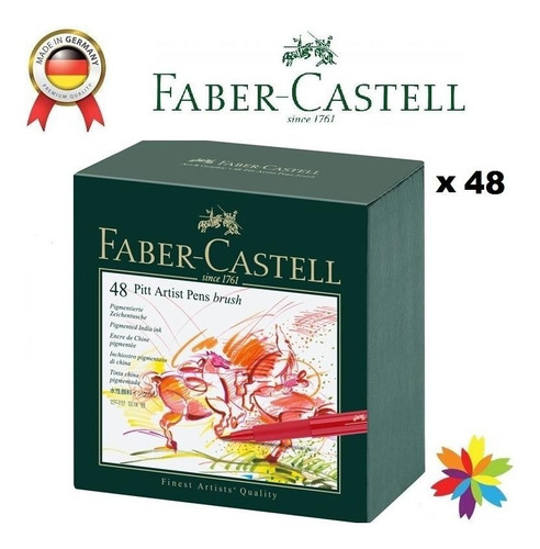 Marcadores Pitt Artist Pen Brush Faber-castell X 48 B.norte