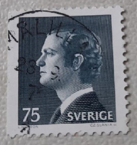 Sello Postal - Suecia - 1974 Carlos Gustavo Xvi