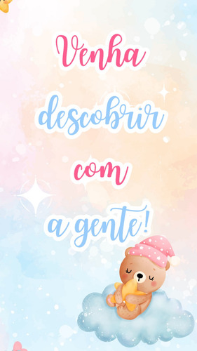Convite Chá Revelação Ursinho Convite Animado Chá Revelação