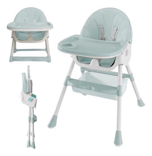 Silla De Comer Bebe Alta 3 En 1 Evolutiva Ajustable Plegable