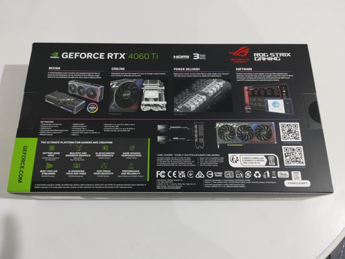 Placa De Vídeo Nvidia Asus Rog Strix Rtx 4060 Ti Oc 8gb