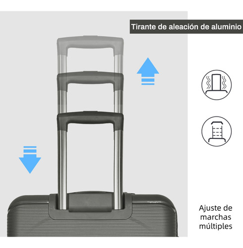 Set 3 Maletas De Viaje 20+12 In+35l Mochila Equipaje De Mano Gris Gris