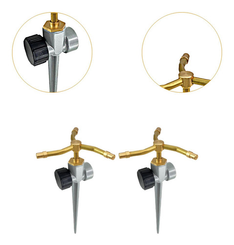 2 Aspersores Metálicos De 3 Brazos Con De Riego Automático