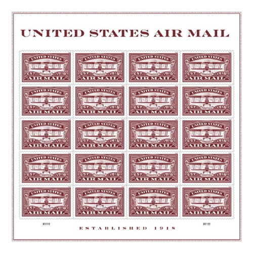 Sello Usps Forever: Correo Aereo Azul