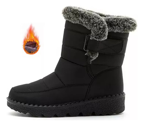 Botas De Nieve Con Forro De Barco Peludo Impermeables Para E