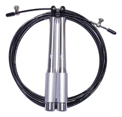 Corda De Pular Profissional Speed Rope Cross Rolamento Ryno Cor Prata-preto