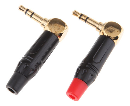 2x Chapado En Oro 3.5 Mm 1/8 Pulgadas 3 Polos De Sonido