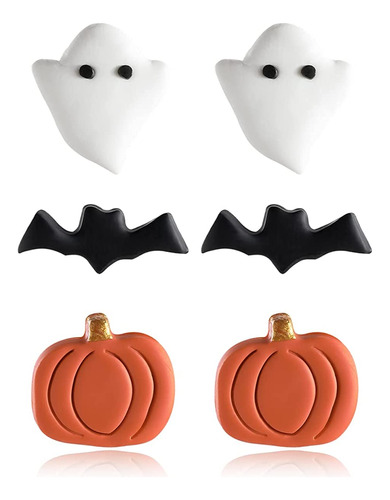 Halloween Earrings Spooky Ghost Bat Witch Stud Earrings For 