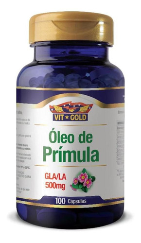 Óleo De Prímula 500mg Primrose 100 Cápsulas Vitgold