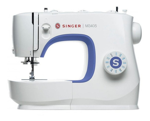 Mini máquina de costura reta Singer M3405 portátil branca 120V