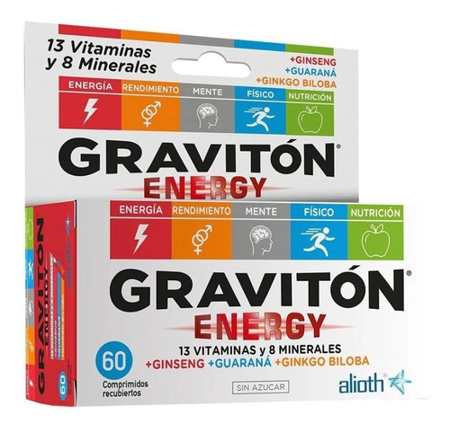 Graviton Energy X 60 Comprimidos Guarana, Ginseng Y Ginkgo 
