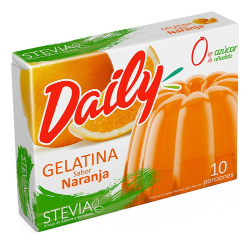 Gelatina Con Stevia Daily Sabor Naranja Jalea Sin Azúcar