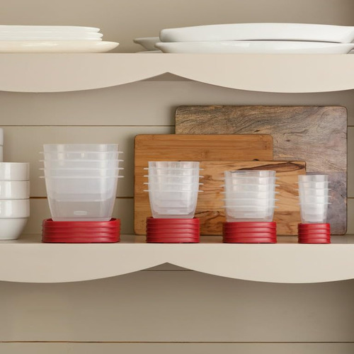 Contenedor Almacenamiento Alimentos 14 Tazas Rojo 2 Unidades