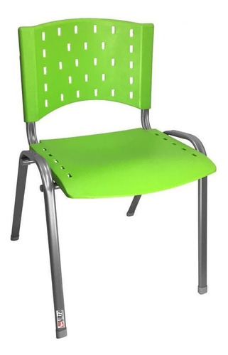 Cadeira Empilhável Plástica Verde Kit 10 Ultra Móveis