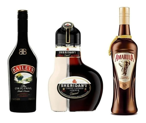 Licores Combo Sheridans 750ml+ Baileys 750ml + Amarula 750ml