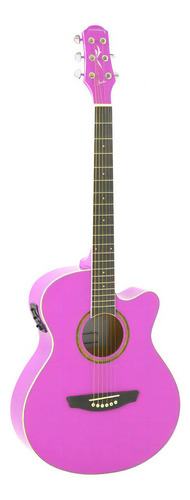 Violão Strinberg Berlin Be30c Pk Rosa Euro Elétrico Aço