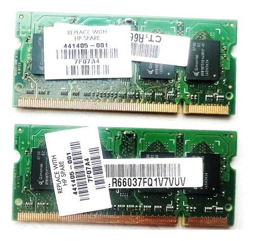 X2 Memoria Laptop Ddr2 5300 512mb Hp 441405-001 (Reacondicionado)