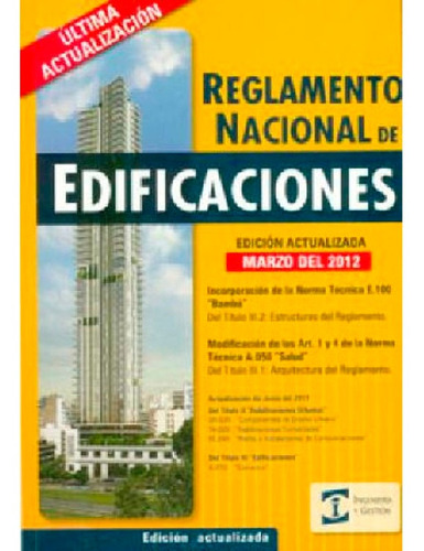 Reglamento Nacional De Edificaciones 2012  C/cd       Je