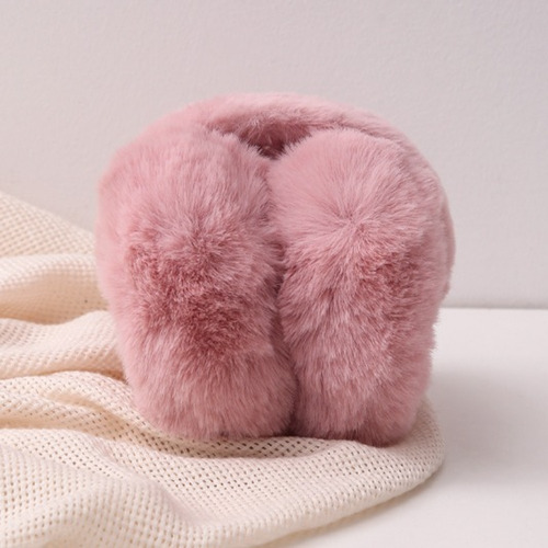 Orejeras Abrigadas Para Invierno Calentitas D Peluche Suaves Rosa Liso Por Dentro