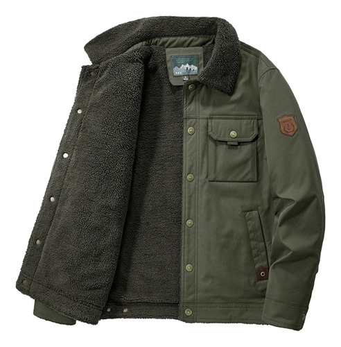 Chaqueta Militar Para Hombre, Forro Polar, Parkas, Con Crema