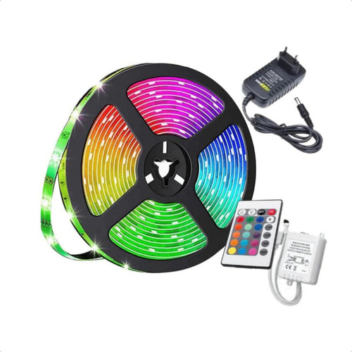 Fita Led 5mts 5050 Rgb Kit Completo Controle Wifi E Fonte 110v/220v