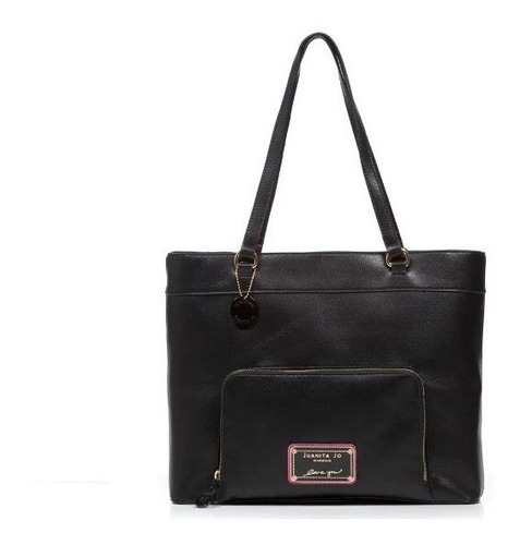 Cartera Juanita Jo Shopping Bag Daltro Negro Fucsia 10808