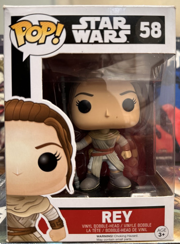 Funko Pop!l Star Wars #58 Rey+ Protector De Acetato