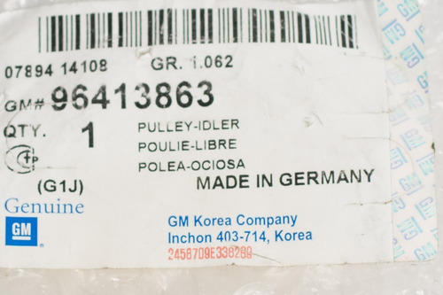 Polea Correa Tiempo Motor 96413863 Optra Desing 2007-2012