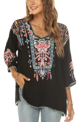 Blusa Negra Bordada Shakira Y Camisas Polos Blusas MercadoLibre