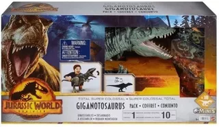 Jurassic World Pack Giganotosautus + 10 Mini Dinosaurios.