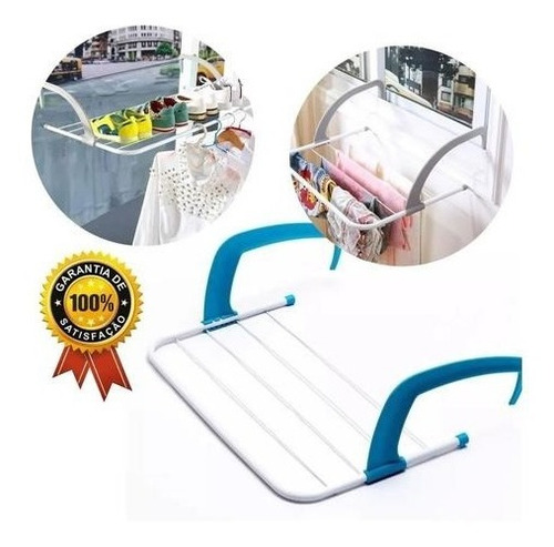 Imagem 3 de 6 de Varal Portátil Branco Grande 68 X 40 Cm Sacada Box Janela