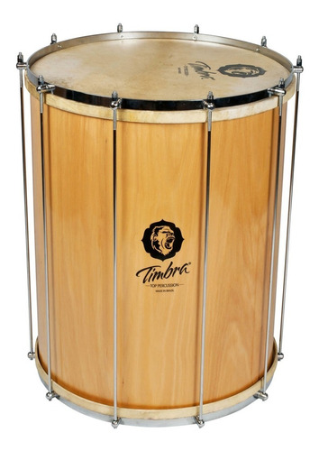 Surdo Samba De 18 Pol. X 55 Cm Madeira Pele Animal Empachada