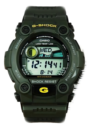 Reloj de pulsera digital G-shock G79003dr con correa verde militar y bisel verde militar