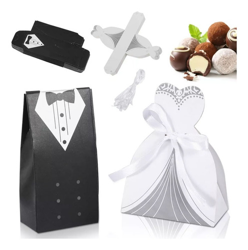 200pz Dulceros Para Boda, Cajitas Cajas Novios, Dulces