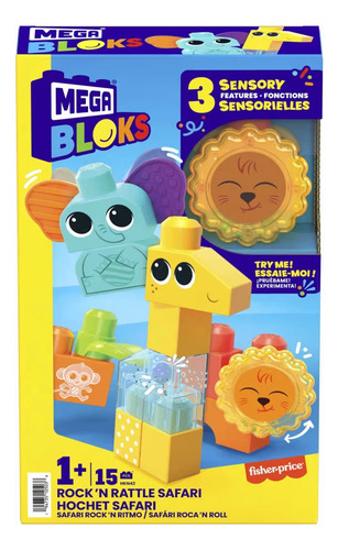 Mega Blocks Safari Rock N Ritmo 15pz Fisher Price