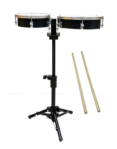 Timbaleta Infantil Niño Pyp Percusion + Palillos Color Negro