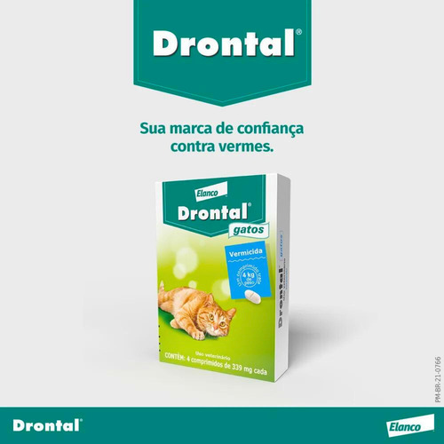 Vermífugo Drontal Gatos Até 4 Kg Com 4 Comprimidos Bayer