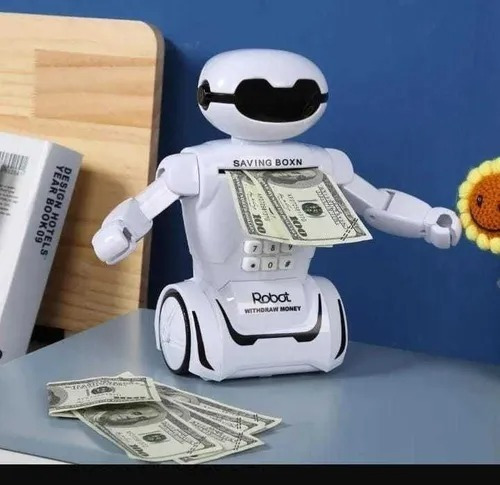Alcancía Robot Caja Fuerte Con Lampara Para Niños