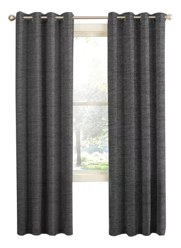 Cortina de Tela Blackout Gris Grafito Vincenzi 140x220