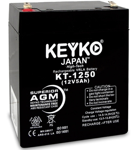 Baterías Selladas Recargables 12v 5ah Amp  A G M Marca Keyko