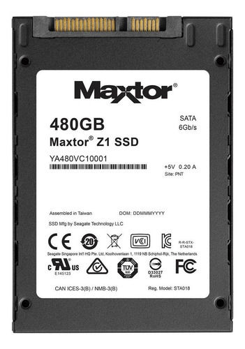 Disco sólido interno Seagate Maxtor Z1 YA480VC1A001 480GB