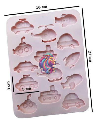Molde Silicona Mini Carros Aviones Barcos Chocolates Gomitas Sorpresa