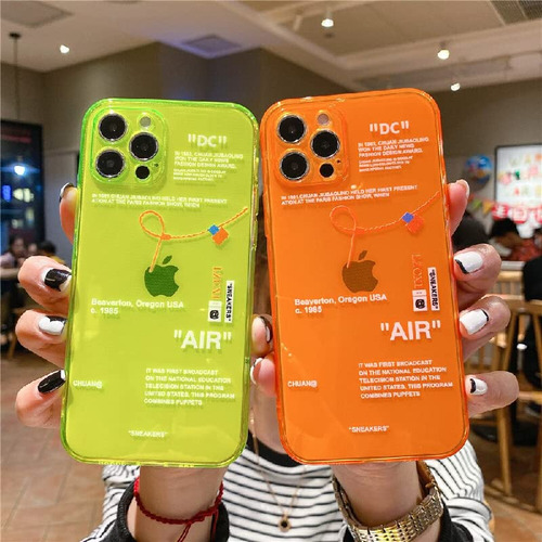 Funda Para iPhone 14 13 12 11 Xs Max Xr Naranja Tpu Bland-02