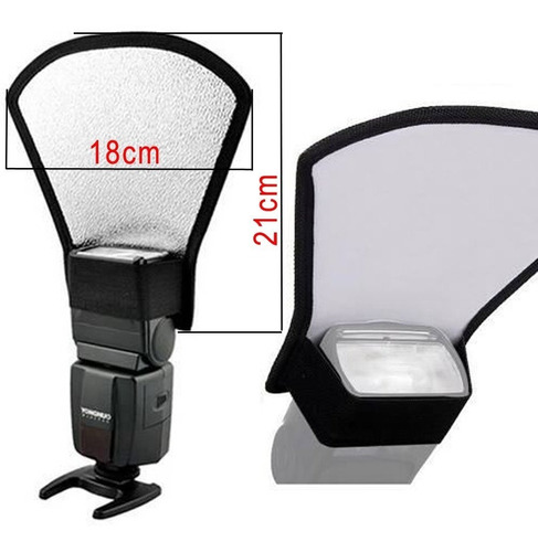 10 Rebatedor Para Flash Speedlight Externo Canon Nikon Prata Branco