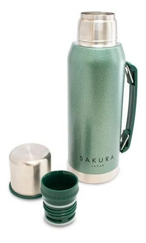 Imagen 2 de 6 de Termo Sakura 1 Litro Con Tapón Cebador De Acero Inox Q17