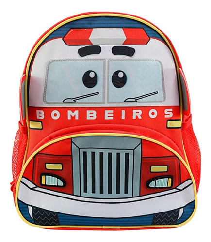 Mochila Infantil Com Alças - Bombeiro Infantil Escolar