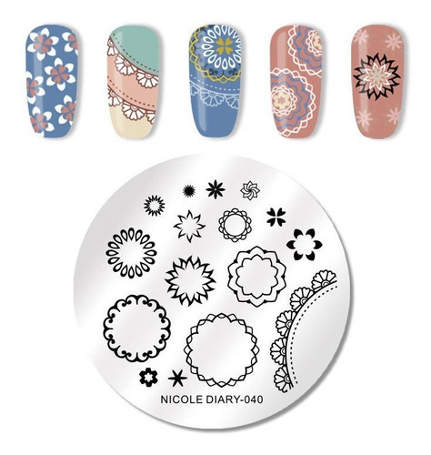 Placa Stamping Nicole Diary Sello Uñas Nd 040 Figuras