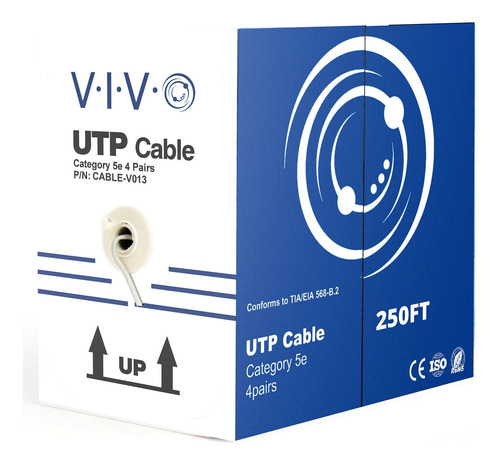 Cable Ethernet Lan Cat-5e A Granel Vivo 250 Ft/ Cable Utp