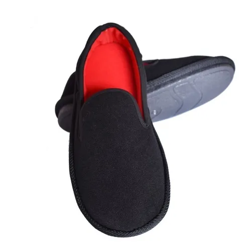 Pantuflas Babuchas Hombre Y Mujer. Hechizo. Negro Con Rojo